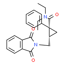 ChemSpider 2D Image | cis-2-((1,3-Dioxoisoindolin-2-yl)methyl)-N,N-diethyl-1-phenylcyclopropanecarboxamide | C23H24N2O3