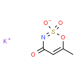 ChemSpider 2D Image | Potassium 6-methyl-4-oxo-4H-1,2lambda~4~,3-oxathiazin-2-olate 2-oxide | C4H4KNO4S