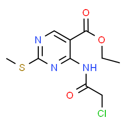 ChemSpider 2D Image | Ethyl 4-[(chloroacetyl)amino]-2-(methylsulfanyl)-5-pyrimidinecarboxylate | C10H12ClN3O3S