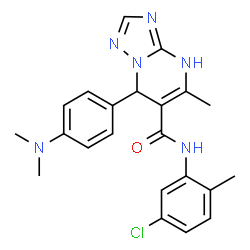ChemSpider 2D Image | N-(5-Chloro-2-methylphenyl)-7-[4-(dimethylamino)phenyl]-5-methyl-1,7-dihydro[1,2,4]triazolo[1,5-a]pyrimidine-6-carboxamide | C22H23ClN6O