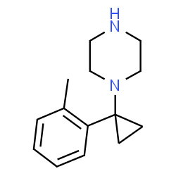 ChemSpider 2D Image | 1-[1-(2-Methylphenyl)cyclopropyl]piperazine | C14H20N2