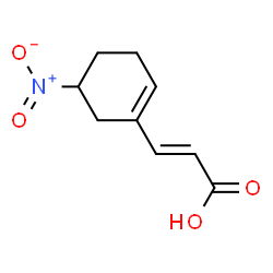 ChemSpider 2D Image | (E)-3-(5-Nitrocyclohex-1-en-1-yl)acrylic acid | C9H11NO4