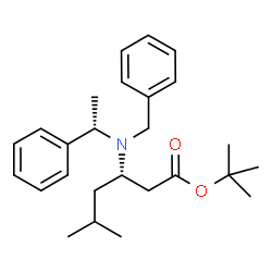 ChemSpider 2D Image | tert-Butyl (3S)-3-{benzyl[(1S)-1-phenylethyl]amino}-5-methylhexanoate | C26H37NO2