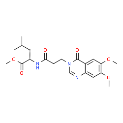 ChemSpider 2D Image | Methyl N-[3-(6,7-dimethoxy-4-oxo-3(4H)-quinazolinyl)propanoyl]-L-leucinate | C20H27N3O6