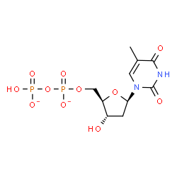 ChemSpider 2D Image | 5'-O-{[(Hydroxyphosphinato)oxy]phosphinato}thymidine | C10H14N2O11P2