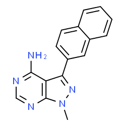 ChemSpider 2D Image | 1-Methyl-3-(2-naphthyl)-1H-pyrazolo[3,4-d]pyrimidin-4-amine | C16H13N5