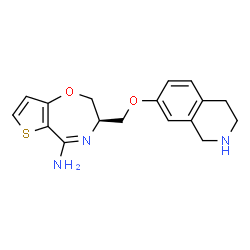 ChemSpider 2D Image | (3R)-3-[(1,2,3,4-Tetrahydro-7-isoquinolinyloxy)methyl]-2,3-dihydrothieno[2,3-f][1,4]oxazepin-5-amine | C17H19N3O2S