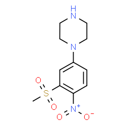 ChemSpider 2D Image | 1-[3-(Methylsulfonyl)-4-nitrophenyl]piperazine | C11H15N3O4S
