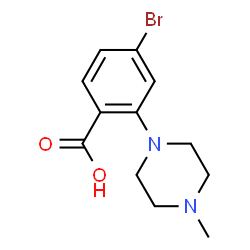 ChemSpider 2D Image | 4-Bromo-2-(4-methyl-1-piperazinyl)benzoic acid | C12H15BrN2O2