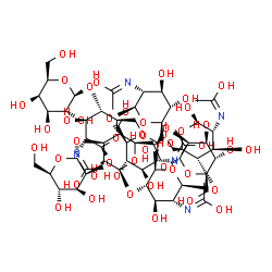 ChemSpider 2D Image | GalGlcNAc2Man2GlcNAcManGlcNAc2-II | C64H107N5O46
