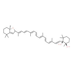 ChemSpider 2D Image | (5R,5'R,6S,9'cis)-5,5',6,8'-Tetrahydro-5',8'-epoxy-beta,beta-carotene-5,6-diol | C40H58O3