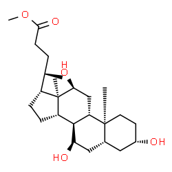 ChemSpider 2D Image | 3beta,7alpha,12alpha-Trihydroxy-5alpha-cholan-24-oic Acid Methyl ester | C25H42O5