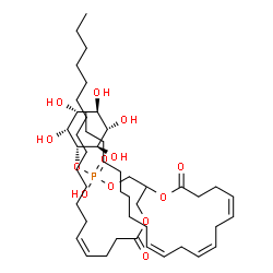 ChemSpider 2D Image | 1-[(Hydroxy{[(1S,2R,3R,4S,5S,6R)-2,3,4,5,6-pentahydroxycyclohexyl]oxy}phosphoryl)oxy]-3-[(4Z)-4-octadecenoyloxy]-2-propanyl (4Z,7Z,10Z)-4,7,10-icosatrienoate | C47H83O13P