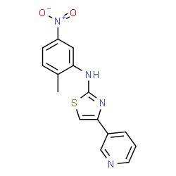 ChemSpider 2D Image | N-(2-Methyl-5-nitrophenyl)-4-(3-pyridinyl)-2-thiazolamine | C15H12N4O2S