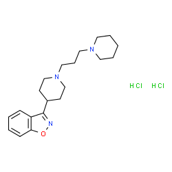 ChemSpider 2D Image | 3-{1-[3-(1-Piperidinyl)propyl]-4-piperidinyl}-1,2-benzoxazole dihydrochloride | C20H31Cl2N3O