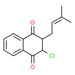 ChemSpider 2D Image | 2-Chloro-3-(3-methyl-2-buten-1-yl)-2,3-dihydro-1,4-naphthalenedione | C15H15ClO2