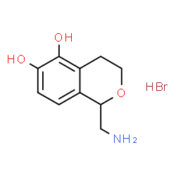 ChemSpider 2D Image | 1-(Aminomethyl)-3,4-dihydro-1H-isochromene-5,6-diol hydrobromide (1:1) | C10H14BrNO3