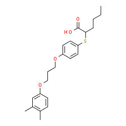 ChemSpider 2D Image | 2-({4-[3-(3,4-Dimethylphenoxy)propoxy]phenyl}sulfanyl)hexanoic acid | C23H30O4S