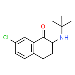 ChemSpider 2D Image | 7-Chloro-2-[(2-methyl-2-propanyl)amino]-3,4-dihydro-1(2H)-naphthalenone | C14H18ClNO