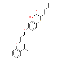 ChemSpider 2D Image | 2-({4-[3-(2-Isopropylphenoxy)propoxy]phenyl}sulfanyl)hexanoic acid | C24H32O4S