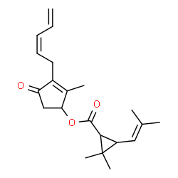 ChemSpider 2D Image | 2-Methyl-4-oxo-3-[(2Z)-2,4-pentadien-1-yl]-2-cyclopenten-1-yl 2,2-dimethyl-3-(2-methyl-1-propen-1-yl)cyclopropanecarboxylate | C21H28O3