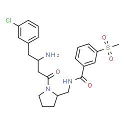 ChemSpider 2D Image | N-({1-[3-Amino-4-(3-chlorophenyl)butanoyl]-2-pyrrolidinyl}methyl)-3-(methylsulfonyl)benzamide | C23H28ClN3O4S