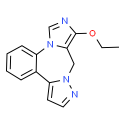 ChemSpider 2D Image | 8-Ethoxy-9H-imidazo[1,5-a]pyrazolo[1,5-d][1,4]benzodiazepine | C15H14N4O