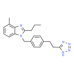 ChemSpider 2D Image | 4-Methyl-2-propyl-1-{4-[2-(1H-tetrazol-5-yl)ethyl]benzyl}-1H-benzimidazole | C21H24N6