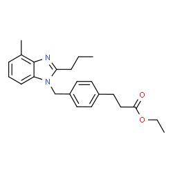 ChemSpider 2D Image | Ethyl 3-{4-[(4-methyl-2-propyl-1H-benzimidazol-1-yl)methyl]phenyl}propanoate | C23H28N2O2