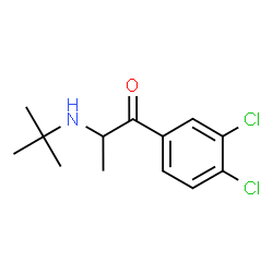 ChemSpider 2D Image | 1-(3,4-Dichlorophenyl)-2-[(2-methyl-2-propanyl)amino]-1-propanone | C13H17Cl2NO