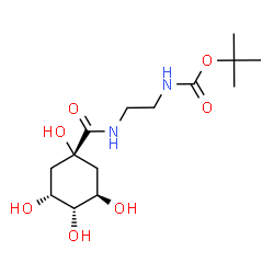 ChemSpider 2D Image | 2-Methyl-2-propanyl [2-({[(1S,3R,4S,5R)-1,3,4,5-tetrahydroxycyclohexyl]carbonyl}amino)ethyl]carbamate | C14H26N2O7