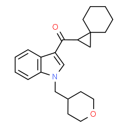 ChemSpider 2D Image | Spiro[2.5]oct-1-yl[1-(tetrahydro-2H-pyran-4-ylmethyl)-1H-indol-3-yl]methanone | C23H29NO2