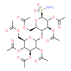 ChemSpider 2D Image | (1S)-2,3,6-Tri-O-acetyl-1,5-anhydro-1-sulfamoyl-4-O-(2,3,4,6-tetra-O-acetyl-alpha-D-glucopyranosyl)-D-glucitol | C26H37NO19S