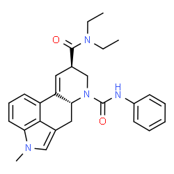 ChemSpider 2D Image | (8beta)-N~8~,N~8~-Diethyl-1-methyl-N~6~-phenyl-9,10-didehydroergoline-6,8-dicarboxamide | C27H30N4O2