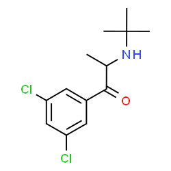 ChemSpider 2D Image | 1-(3,5-Dichlorophenyl)-2-[(2-methyl-2-propanyl)amino]-1-propanone | C13H17Cl2NO