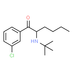 ChemSpider 2D Image | 1-(3-Chlorophenyl)-2-[(2-methyl-2-propanyl)amino]-1-hexanone | C16H24ClNO