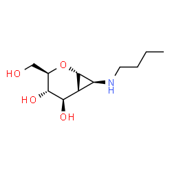 ChemSpider 2D Image | (1S,3R,4S,5R,6R,7S)-7-(Butylamino)-3-(hydroxymethyl)-2-oxabicyclo[4.1.0]heptane-4,5-diol | C11H21NO4