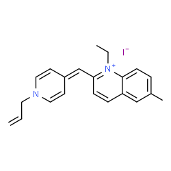 ChemSpider 2D Image | 2-[(1-Allyl-4(1H)-pyridinylidene)methyl]-1-ethyl-6-methylquinolinium iodide | C21H23IN2