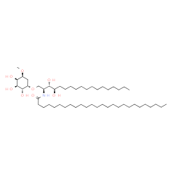 ChemSpider 2D Image | N-[(2S,3S,4R)-3,4-Dihydroxy-1-{[(1S,2R,3S,4R,5S)-2,3,4-trihydroxy-5-methoxycyclohexyl]oxy}-2-octadecanyl]hexacosanamide | C51H101NO8