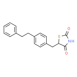 ChemSpider 2D Image | 5-[4-(2-Phenylethyl)benzyl]-1,3-thiazolidine-2,4-dione | C18H17NO2S