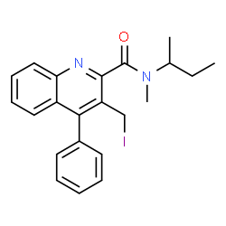 ChemSpider 2D Image | N-sec-Butyl-3-(iodomethyl)-N-methyl-4-phenyl-2-quinolinecarboxamide | C22H23IN2O
