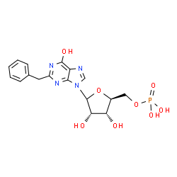ChemSpider 2D Image | 2-Benzyl-9-(5-O-phosphono-L-ribofuranosyl)-9H-purin-6-ol | C17H19N4O8P
