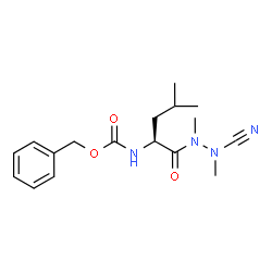 ChemSpider 2D Image | Benzyl [(2S)-1-(2-cyano-1,2-dimethylhydrazino)-4-methyl-1-oxo-2-pentanyl]carbamate | C17H24N4O3