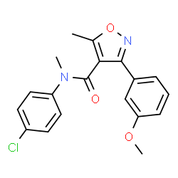 ChemSpider 2D Image | N-(4-Chlorophenyl)-3-(3-methoxyphenyl)-N,5-dimethyl-1,2-oxazole-4-carboxamide | C19H17ClN2O3