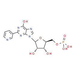 ChemSpider 2D Image | 9-(5-O-Phosphono-L-ribofuranosyl)-2-(3-pyridinyl)-9H-purin-6-ol | C15H16N5O8P