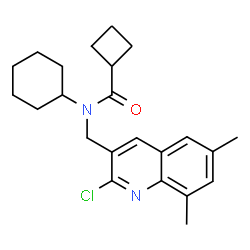 ChemSpider 2D Image | N-[(2-Chloro-6,8-dimethyl-3-quinolinyl)methyl]-N-cyclohexylcyclobutanecarboxamide | C23H29ClN2O