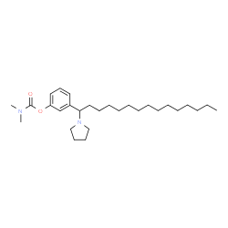 ChemSpider 2D Image | 3-[1-(1-Pyrrolidinyl)pentadecyl]phenyl dimethylcarbamate | C28H48N2O2
