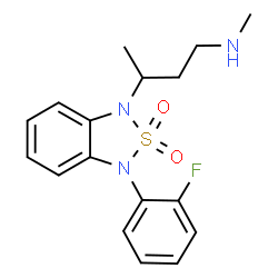 ChemSpider 2D Image | 3-[3-(2-Fluorophenyl)-2,2-dioxido-2,1,3-benzothiadiazol-1(3H)-yl]-N-methyl-1-butanamine | C17H20FN3O2S