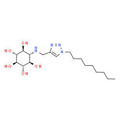 ChemSpider 2D Image | (1R,2S,3r,4R,5S,6s)-6-{[(1-Nonyl-1H-1,2,3-triazol-4-yl)methyl]amino}-1,2,3,4,5-cyclohexanepentol | C18H34N4O5