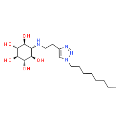 ChemSpider 2D Image | (1R,2S,3r,4R,5S,6s)-6-{[2-(1-Octyl-1H-1,2,3-triazol-4-yl)ethyl]amino}-1,2,3,4,5-cyclohexanepentol | C18H34N4O5